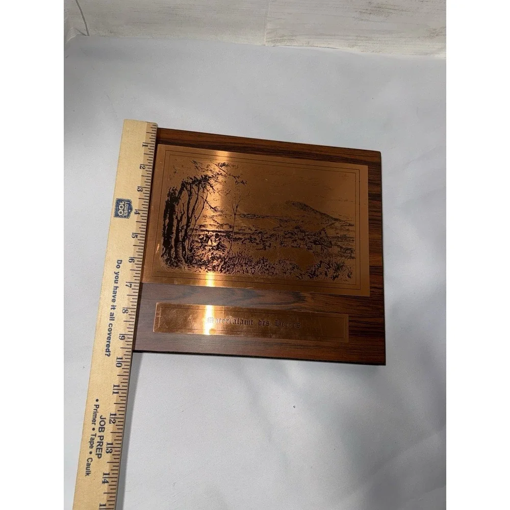 Vintage Copper Etching Wall Plaque Neuenabr , German , Materialamt Des Beeres